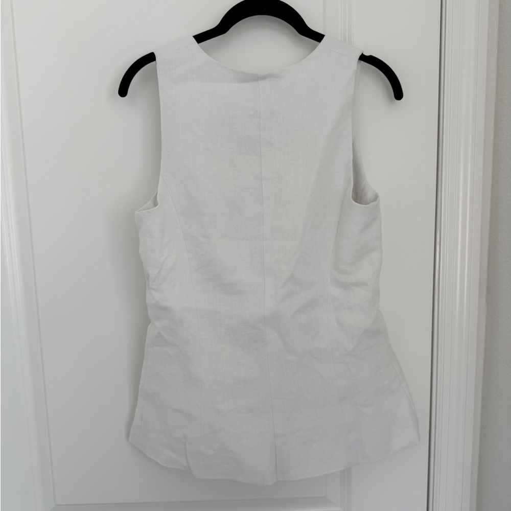 NWT - Madewell - 100% Linen Scoopneck Cutaway Vest - Size 6 in Salt - Picture 10 of 11